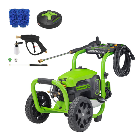 OPEN BOX 3000 PSI 2.0 GPM Cold Water Electric Pressure Washer Combo Kit w/ Short Gun, Mitts and 15" Surface Cleaner