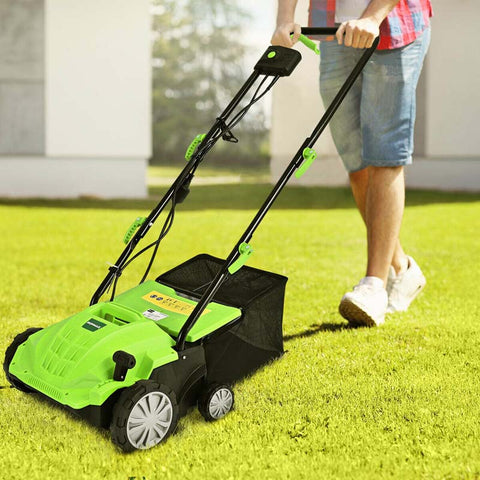 2-in-1 Electric Lawn Dethatcher & Scarifier, 12 Amp 13" Corded Grass Dethatcher with 40L Collection Bag