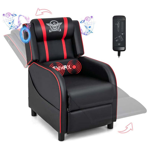 Massage Gaming Recliner with Bluetooth Speaker, Adjustable Footrest & Lumbar Support, Racing Style Gaming Sofa Chair Home Theatre Seating