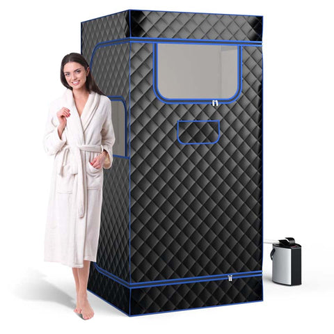 Portable Steam Sauna Personal Home Sauna Tent w/3L Steam Generator, Foldable Chair, Full-Size Indoor Steam Room for Home Spa