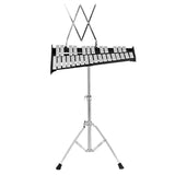 30 Note Percussion Glockenspiel Bell Kit, Adjustable Height Xylophone with Practice Pad Mallets Sticks Stand Carrying Bag
