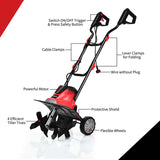 Electric Tiller, Corded Power Cultivator with Foldable Handle, 9" Tilling Depth, 4/6 Tines, Garden Rototiller Tool for Lawn Soil Digging