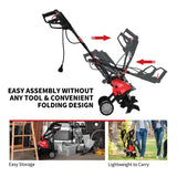 Electric Tiller, Corded Power Cultivator with Foldable Handle, 9" Tilling Depth, 4/6 Tines, Garden Rototiller Tool for Lawn Soil Digging