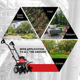 Electric Tiller, Corded Power Cultivator with Foldable Handle, 9" Tilling Depth, 4/6 Tines, Garden Rototiller Tool for Lawn Soil Digging