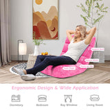 Memory Foam Floor Chair, 14-Position Adjustable Folding Gaming Sofa Chair with Back Support, Chaise Lounge Sleeper Bed Couch Recliner