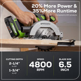 24V Brushless 1/2" 310 in/lbs Drill / Driver and 6.5" Circular Saw Combo Kit w/ (2) 2.0Ah Batteries and Charger
