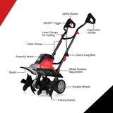 Electric Tiller, Corded Power Cultivator with Foldable Handle, 9" Tilling Depth, 4/6 Tines, Garden Rototiller Tool for Lawn Soil Digging
