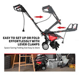 Electric Tiller, Corded Power Cultivator with Foldable Handle, 9" Tilling Depth, 4/6 Tines, Garden Rototiller Tool for Lawn Soil Digging