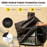 2-Layer Wood Fired Pizza Oven, Outdoor Portable Grill Pizza Maker with 12" Pizza Stone, Waterproof Cover & Folding Legs for Camping, Backyard BBQ