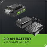 24V 6” Gen 2 Cordless Battery Brushless Pruner Saw w/ 2.0Ah Battery & 2A Charger