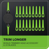 24V 13" Cordless Battery String Trimmer/Edger w/ 20PC Blades (Tool Only)