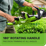 24V 24" Cordless Battery Hedge Trimmer w/ 2.0Ah Battery and 2A Charger