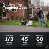 80V 21" Cordless Battery 3-in-1 Self-Propelled Lawn Mower w/ 4.0Ah Battery & Charger