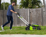 48V (24V x 2) 21" Cordless Battery Self-Propelled Lawn Mower w/ (4) 4.0Ah USB Batteries & (2) Dual Port Chargers