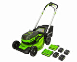 48V (24V x 2) 21" Cordless Battery Self-Propelled Lawn Mower w/ (4) 4.0Ah USB Batteries & (2) Dual Port Chargers