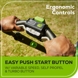 RENEWED 80V 21" Cordless Battery 4-in-1 Self-Propelled Lawn Mower w/ Exra Blade, 4.0Ah, 2.0Ah Battery & Rapid Charger