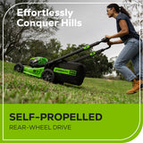 RENEWED 80V 21" Cordless Battery 4-in-1 Self-Propelled Lawn Mower w/ Exra Blade, 4.0Ah, 2.0Ah Battery & Rapid Charger