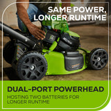 RENEWED 80V 21" Cordless Battery 4-in-1 Self-Propelled Lawn Mower w/ Exra Blade, 4.0Ah, 2.0Ah Battery & Rapid Charger