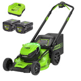RENEWED 80V 21" Cordless Battery 4-in-1 Self-Propelled Lawn Mower w/ Exra Blade, 4.0Ah, 2.0Ah Battery & Rapid Charger