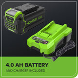 40V 14" Cordless Battery BL Push Lawn Mower w/ 4.0Ah Battery & Charger