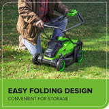 40V 14" Cordless Battery BL Push Lawn Mower w/ 4.0Ah Battery & Charger