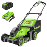 40V 17" Cordless Battery Brushless Push Lawn Mower w/ 4.0Ah Battery & Charger