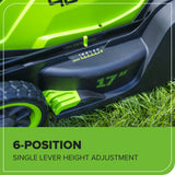 40V 17" Cordless Battery Brushless Push Lawn Mower w/ 4.0Ah Battery & Charger