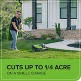 48V (24V x 2) 14" Cordless Battery Brushless Push Lawn Mower w/ (2) 4.0Ah Battery & 2A Dual-port Charger