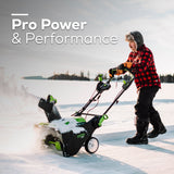80V 22" Cordless Battery Single-Stage Snow Blower w/ (1)4.0Ah Battery, (1)2.0Ah Battery & 8A Dual-Port Charger