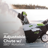 80V 22" Cordless Battery Single-Stage Snow Blower w/ (1)4.0Ah Battery, (1)2.0Ah Battery & 8A Dual-Port Charger