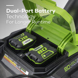 80V 22" Cordless Battery Single-Stage Snow Blower w/ (1)4.0Ah Battery, (1)2.0Ah Battery & 8A Dual-Port Charger