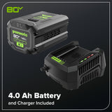 80V 12" Cordless Battery LED Snow Shovel w/ 4.0Ah Battery & 6A Charger