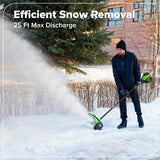 80V 12" Cordless Battery LED Snow Shovel w/ 4.0Ah Battery & 6A Charger