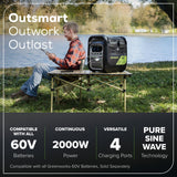 60V 2000W 4-Slot Inverter Portable Power Station (Tool Only)