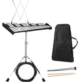 30 Note Percussion Glockenspiel Bell Kit, Adjustable Height Xylophone with Practice Pad Mallets Sticks Stand Carrying Bag