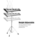 30 Note Percussion Glockenspiel Bell Kit, Adjustable Height Xylophone with Practice Pad Mallets Sticks Stand Carrying Bag