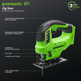 24V Cordless Battery Gen 2 Jig Saw  (Tool Only)