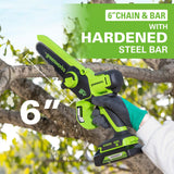 60V 18" Cordless Battery 2.0kW Chainsaw & 24V 6" Pruner Saw w/ (1) 4.0 Ah Battery, (1) 2.0 Ah Battery & (2) Chargers