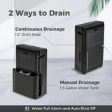 57 Pint Dehumidifier for Basement, 4500 Sq.Ft Dehumidifier with Auto Drain Hose & Wheels, 3-Color Indicator, Dry Clothes Mode, 24H Timer