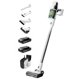 24V Cordless Battery White Stick Vacuum w/ (2)4.0 Ah USB-C Battery & 30-Minute Super Charger
