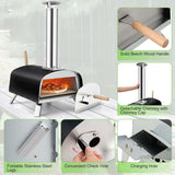 Propane & Wood Fired Pizza Maker with 13" Pizza Stone & Pizza Peel, Portable Multi-Fuel Pizza Oven for Outdoor Camping Party