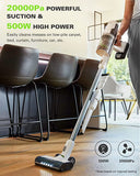 24V Cordless Battery White Deluxe Stick Vacuum w/ (2)4.0 Ah USB-C Battery & 30-Minute Super Charger