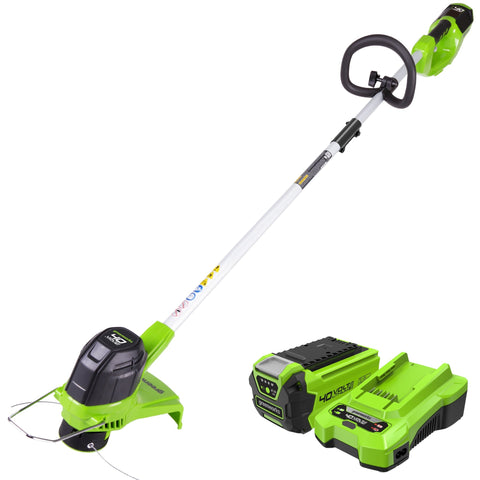 40V 12" Cordless Battery String Trimmer, 550 CFM Blower & 24" Hedge Trimmer Combo Kit w/ 2.0 Ah Battery & Charger