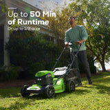 OPEN BOX 48V (24V x 2) 21" Cordless Battery Push Mower 3PC Combo Kit w/ (2) 5.0Ah Batteries,(1) 2.0Ah Battery,(1) Dual Port Rapid Charger & (1) Charger