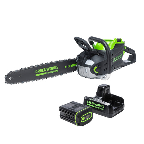 82V 20" 3.4kW Cordless Battery Chainsaw w/ 4.0Ah Battery and Dual Port Rapid Charger