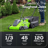OPEN BOX 40V 16" Cordless Battery Brushless Push Lawn Mower w/ 4.0Ah Battery & Charger