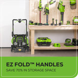 OPEN BOX 80V 25" Cordless Battery Dual Blade Self-Propelled Mower w/ Two (2) 2.5Ah Batteries & Dual Port Charger