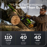 60V 18" Cordless Battery 2.0kW Chainsaw & 24V 6" Pruner Saw w/ (1) 4.0 Ah Battery, (1) 2.0 Ah Battery & (2) Chargers