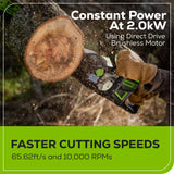 60V 18" Cordless Battery 2.0kW Chainsaw & 24V 6" Pruner Saw w/ (1) 4.0 Ah Battery, (1) 2.0 Ah Battery & (2) Chargers