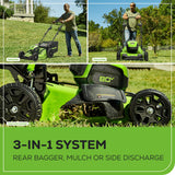 80V 21" Cordless Battery Brushless Self-Propelled Mower 3pc Combo Kit w/ 4.0Ah Battery & Rapid Charger